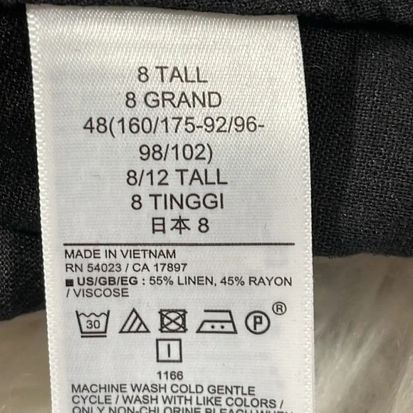 GAP Linen Blend Cutout Midi Dress With Pockets Black Size 8 Tall NEW - Picture 9 of 12